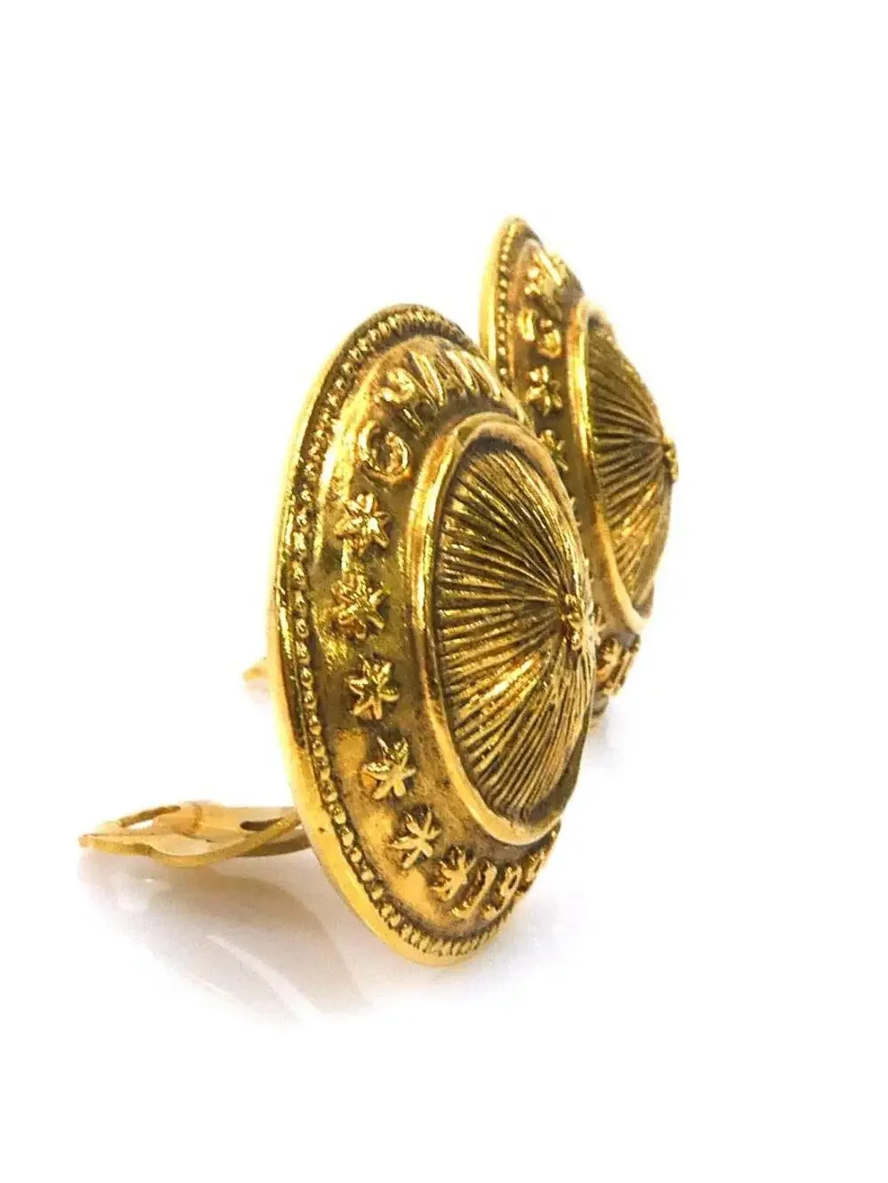 Auth Chanel Logo Earrings Gold Metal - #327013C25B